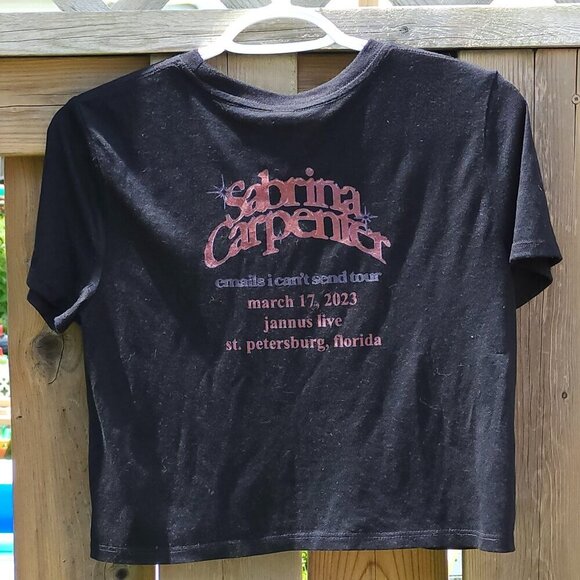 SABRINA CARPENTER Emails I can't Send Polaroid Tour t-shirt Cropped Women's S - Picture 5 of 6
